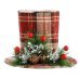 Χριστουγεννιάτικο Κρεμαστό Καπέλο, Καρό με Γκι (18cm)